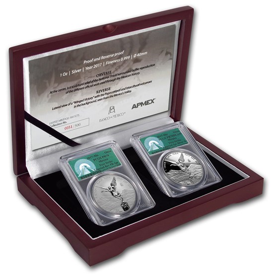 2017 Mexico 2-Coin Silver Libertad Set Proof/Reverse PR-70 PCGS 2017 Mexico 2-Coin Silver Libertad Set Proof/Reverse PR-70 PCGS
